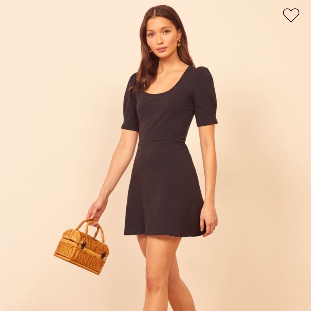 NEW Reformation Elisha Puff Sleeve Mini Dress